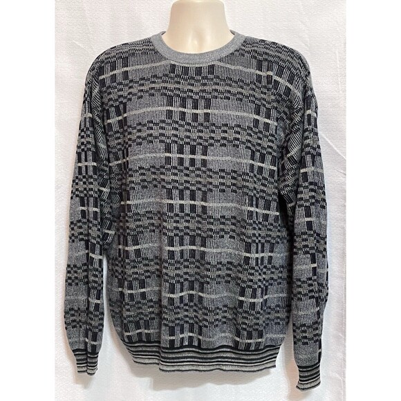 Vtg 90s Northern Isles Crewneck Sweater Mens L Navy Soft Cozy Grandpa Cosby Dad - Picture 1 of 6